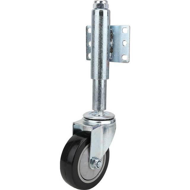 4in Door Spring Loaded Wheel Black Spring Casters PVC Wheel Castor 120kg Maximum LoadBlack