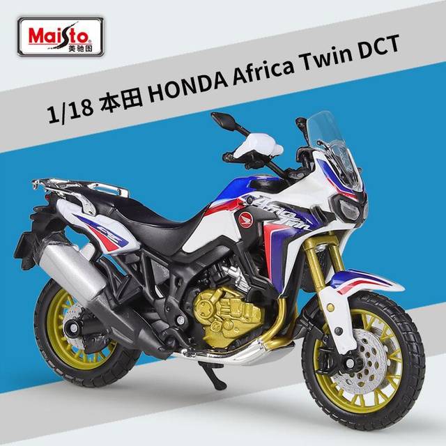 (Africa Twin DCT) Maisto Honda Africa Twin Dct Simulation Alloy Off-road Motorcycle Model Finished Toy Collection Display With Stand