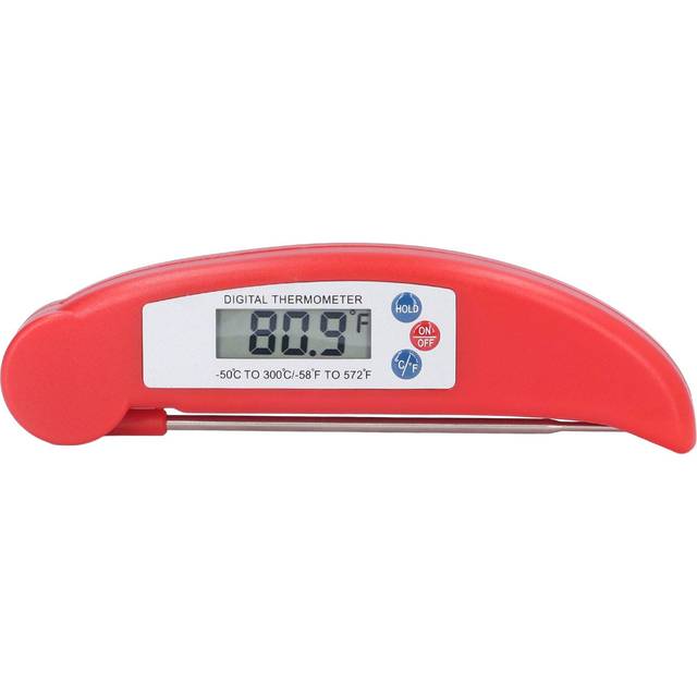 Meat Temperature Measurement Fast Digital Food Thermometer with Foldable Probe for Cooking Red