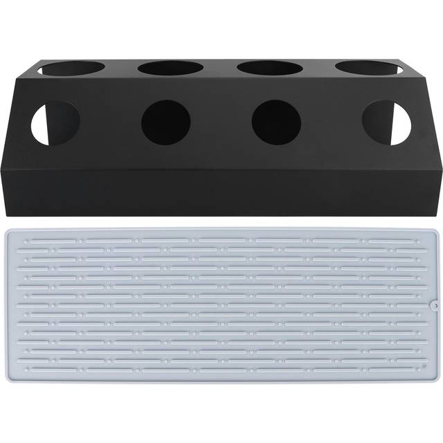 Soda Bottle Drying Rack 4 Holes Bottles Drainer with Draining Pad for Kitchens Restaurant black