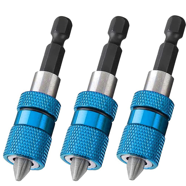 3PCS 60mm Drywall Screw Bits Setter Magnetic Bit Holder 1/4 Inch Hex Shank Driver Bits Adjustable Depth Screw Holder