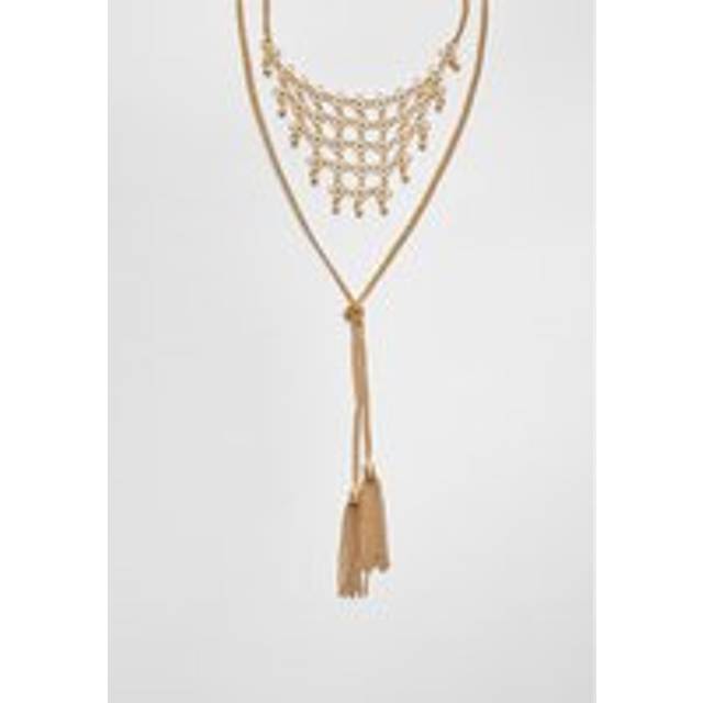 Stradivarius Maxi lariat necklace with mini flowers Gold OS