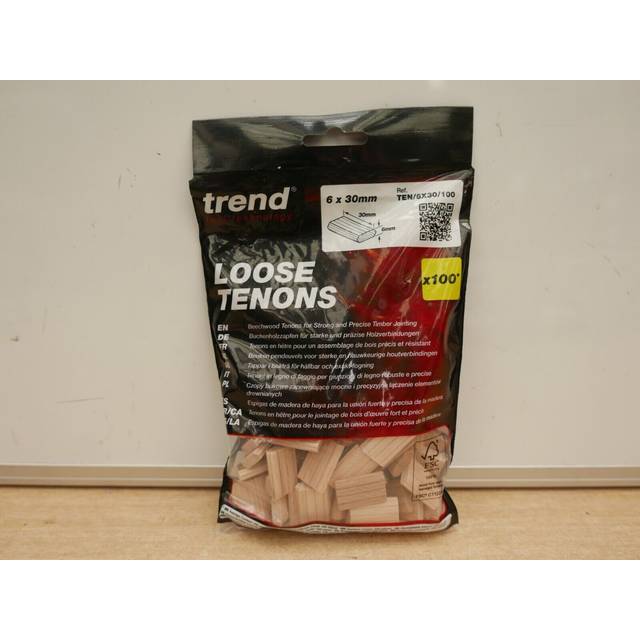 Trend Beech Loose Tenons 6mm x 30mm (Pkt 100)