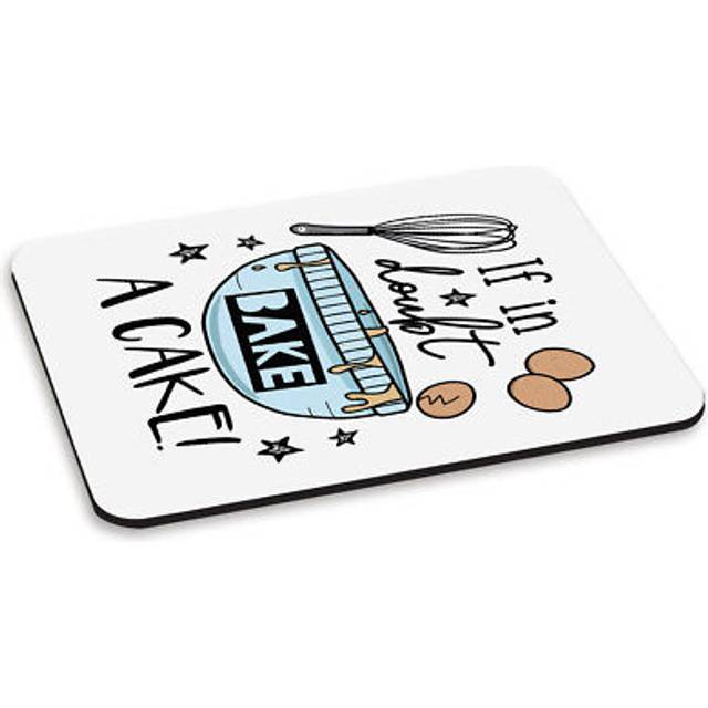 If in doubt bake a cake pc computer mouse mat pad - funny joke baking