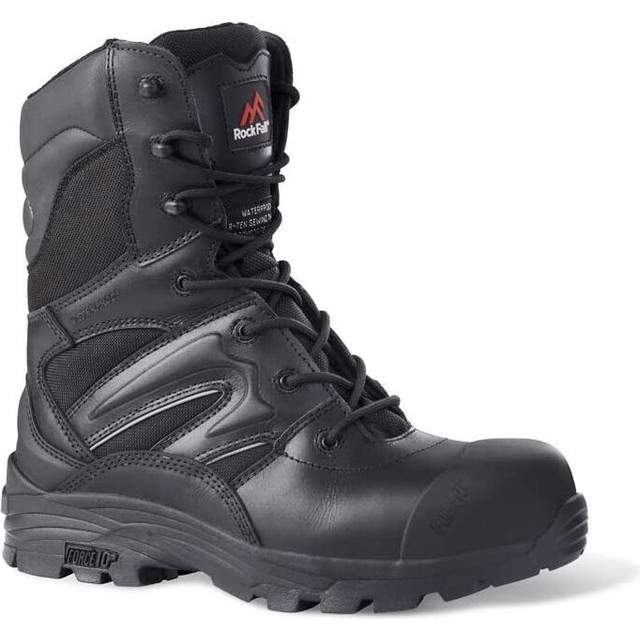 (UK 10) Rock Fall Titanium S3 HRO SRC Composite Toe Cap Waterproof Safety Side Zip Boots