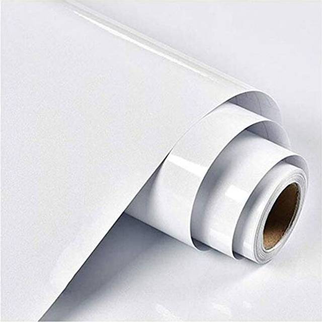 White Wallpaper GlossyGlitter Sticky Back Plastic Self Adhesive Paper 40cm X 300cm Vinyl Wrap Film for Kitchen Countertop Cover Peel and Stick