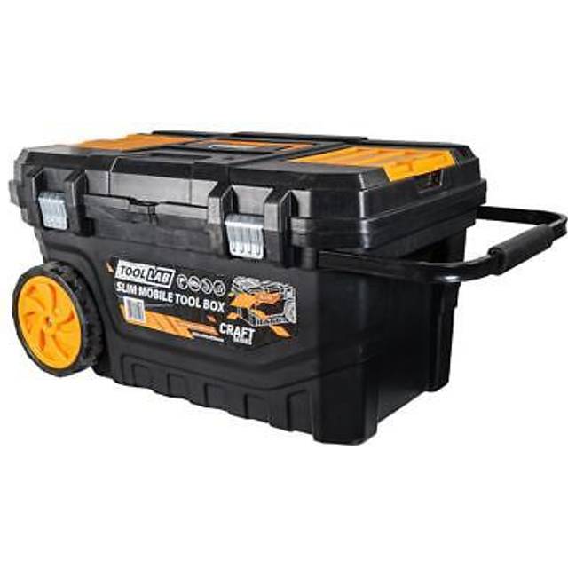 Pull Along Tool Box with Wheels Mobile Portable Organisation Storage DIY Workman