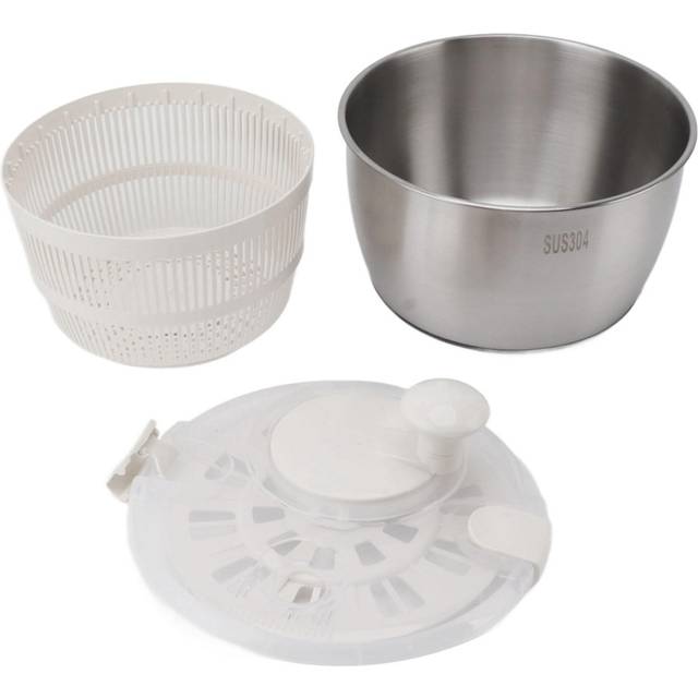 Stainless Steel Salad Spinner Multifunctional Large Capacity Lettuce Spinner Vegetable Dryer Fruit L