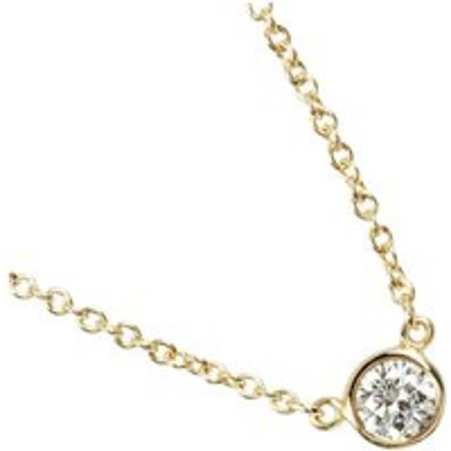 Womens Preloved Diamond Pendant Necklace Classic Bezet Design Wo - Yellow - One Size