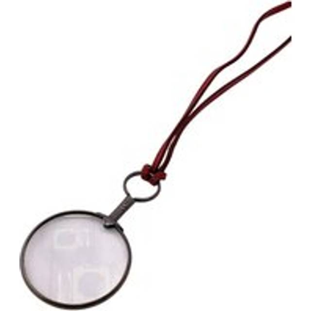 Preloved Vintage Magnifying Glass Pendant Necklace Women - Red - One Size