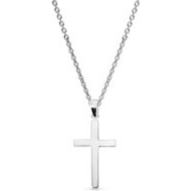 John Greed Signature Silver Plain Cross Necklace - silver