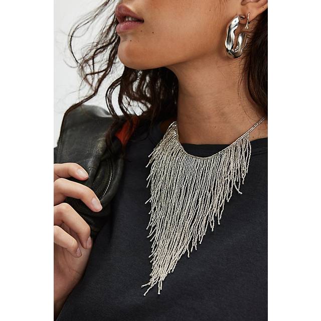 Amira Choker Necklace in Silver Beads