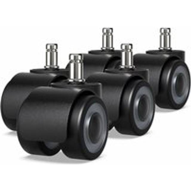 Ikodm - Office Chair Casters 5 Pack - 11 x 22mm - Double Wheel Design - No Scratching Floor - Diameter: 50mm