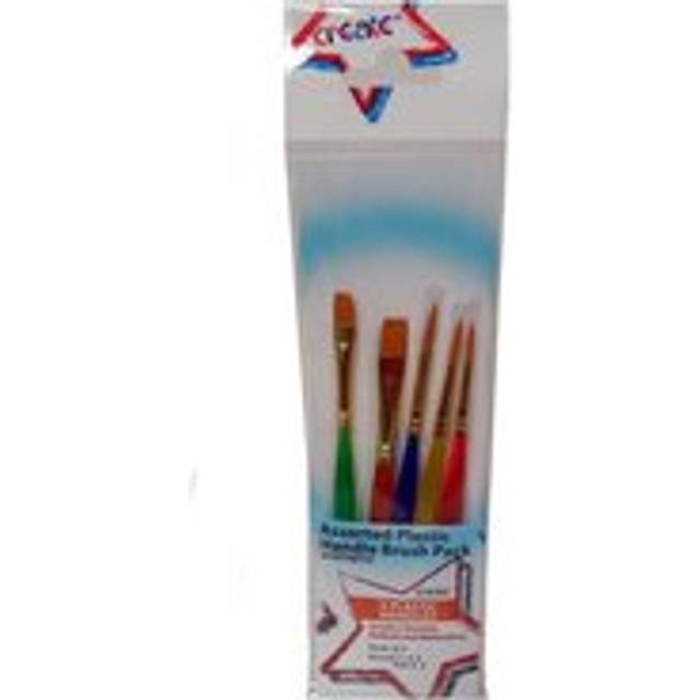Create - 5 Assorted Plastic Handled Brush Set