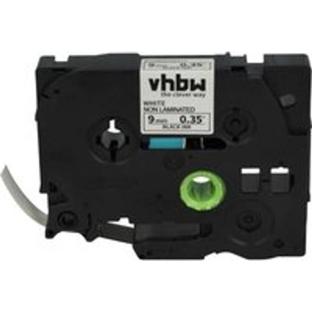 Label Tape Replacement for Brother TZE-N221 for Label Printer 9 mm, Black on White, plastic - Vhbw