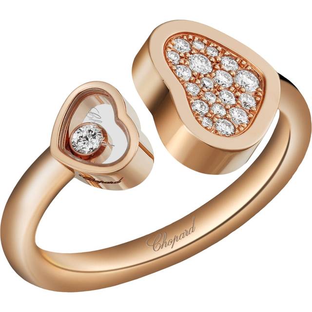 Chopard Rose Gold and Diamond Happy Hearts Ring - 54