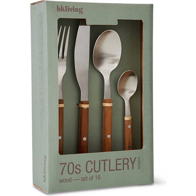 HKliving 70's bestickset 16 delar Trä - Brun