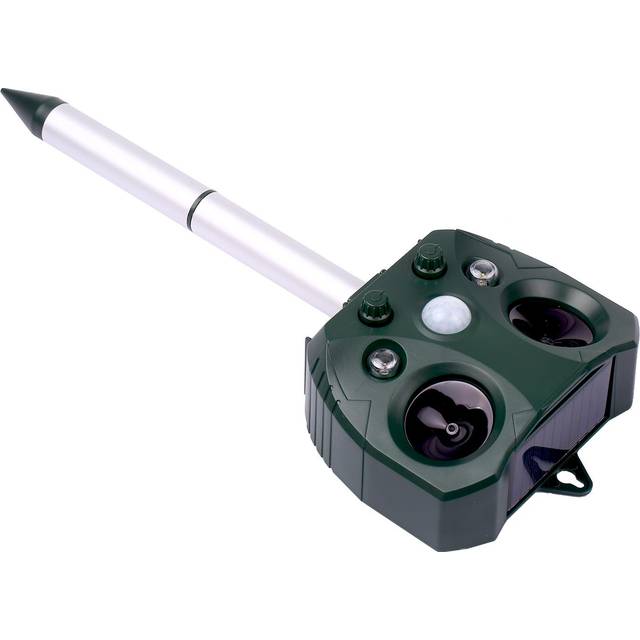 Solar Ultrasonic Repeller Vattentät Outdoor Pest Animal Expeller med rörelsesensor och blinkande mörkgrön färg