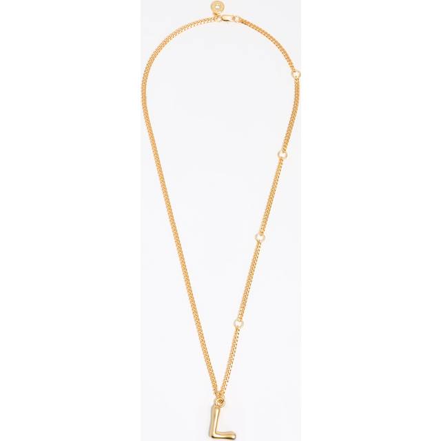 Gold letter L chain necklace - GOLD - UN