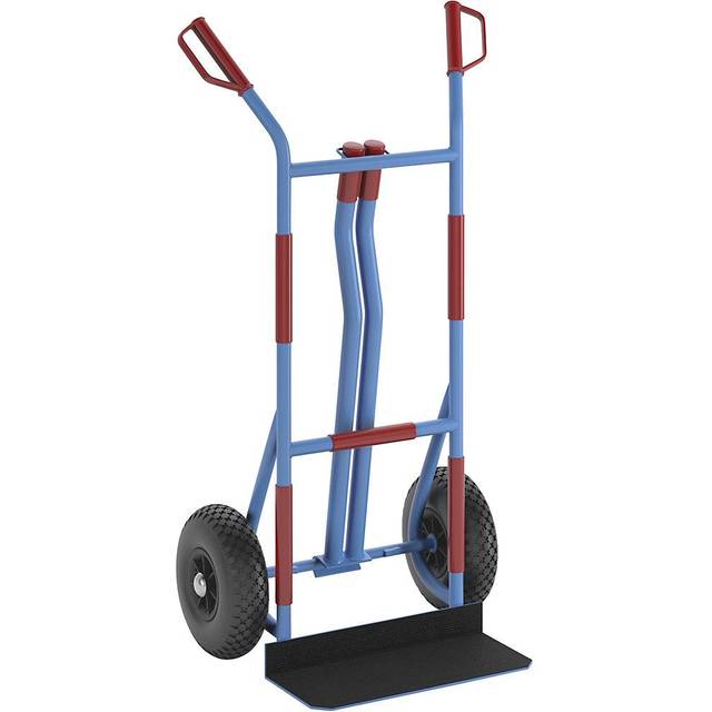 eurokraft pro model: push and carry truck, model: push and carry truck, with practical support struts - light blue RAL 5012