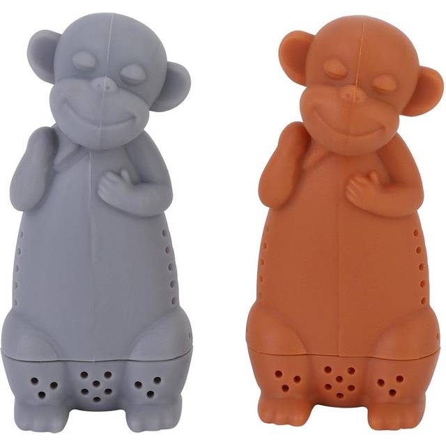 2pcs Silicone Cute Cartoon Monkey Loose Tea Strainer Infuser Filter Tea Accessory