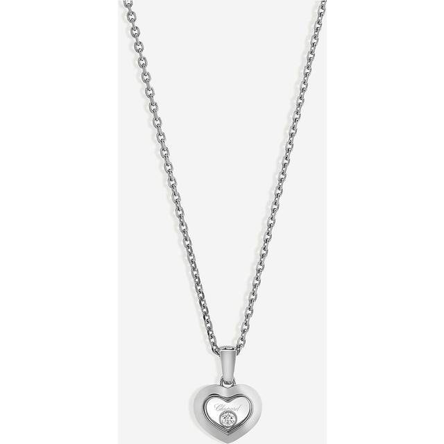 Chopard Womens Silver (silver) Happy Diamonds Icons 18ct White-gold and Diamond Pendant 42cm - silver (Silver)