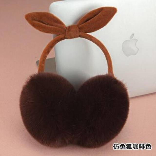 (style 08 faux fox) Winter Autumn Faux Fur Earmuff Ladies Cute Cat Kawaii Ear Earflap Plush