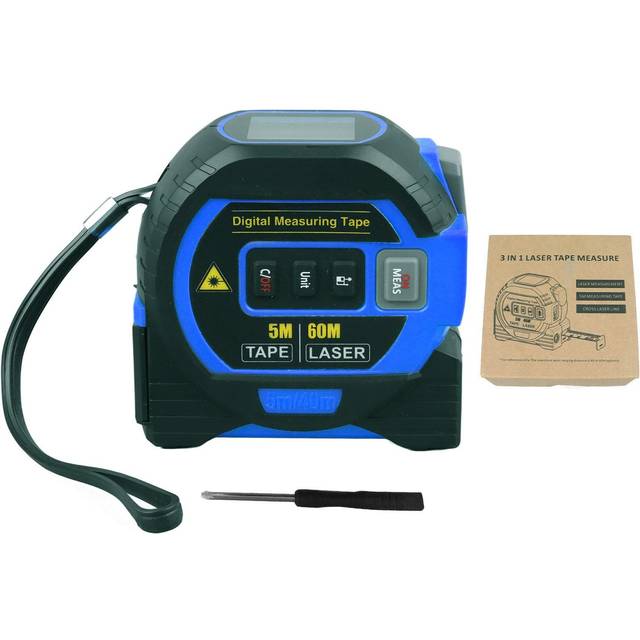 3 In 1 Digital Tape Measure Blue High Elasticity Accurate Auto Lock Digital Distance Tape for 40m