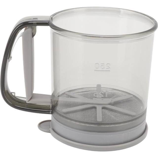 Flour Sifter Cup Handheld Double Layer Filter Mesh Flour Strainer Colander with Lid for Kitchen