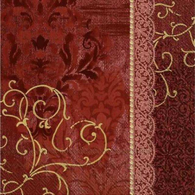 Christmas Gold & Red Printed Lunch Paper Party Napkins 20-Pack Disposable 3-Ply