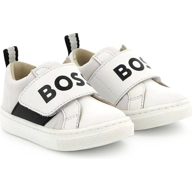 BOSS Kidswear - logo-strap sneakers - kids - Calf Leather/Fabric/Fabric/Rubber - 21 - White