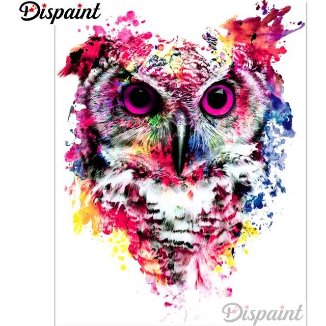 5D DIY Diamond Painting  Colored owl  Embroidery Cross Stitch 3D Home Decor 20X30CM