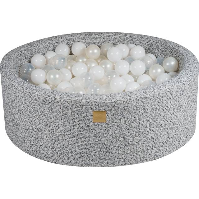 Round Ball Pit MeowBaby® Boucle, Gråmelerad 90x30 cm