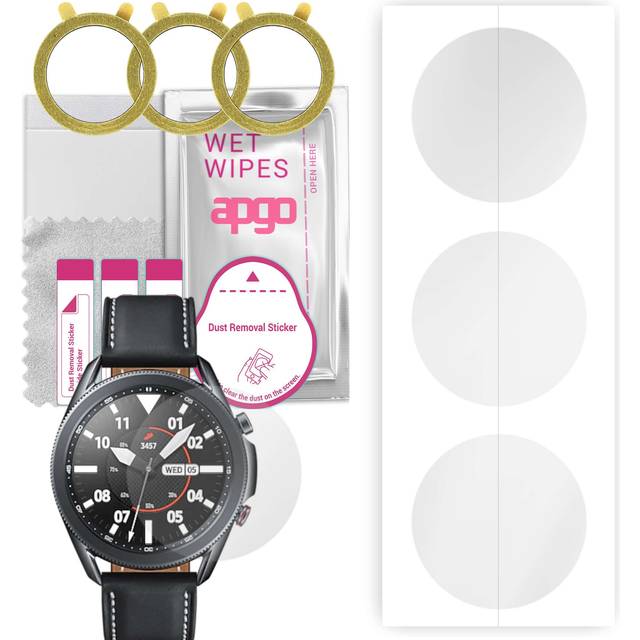3x apgo Hydrogel Screen Protector for Samsung Galaxy Watch 3 45MM, Hydrogel Film, with positioning layer easy installation