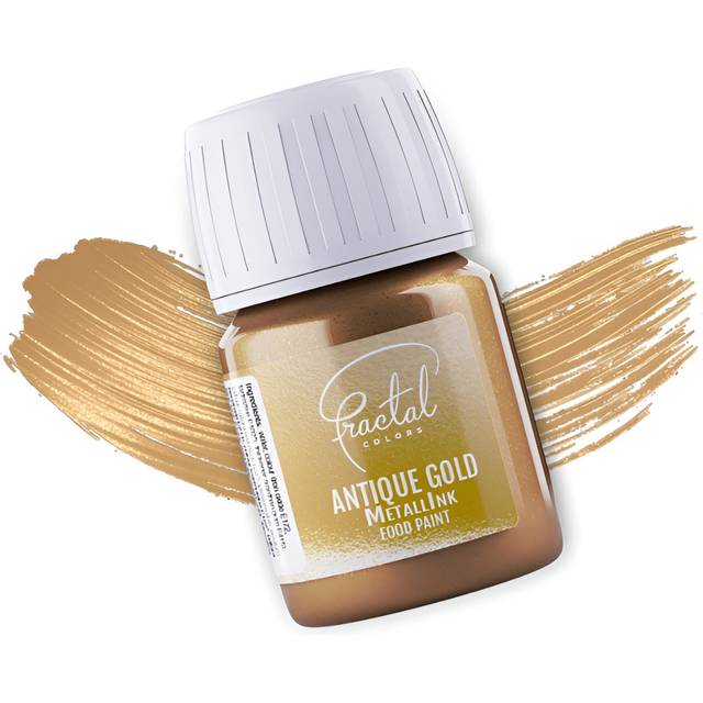 Antique Gold - MetallInk Food Paint 30ml Colour: Antique Gold - Yellow/Gold