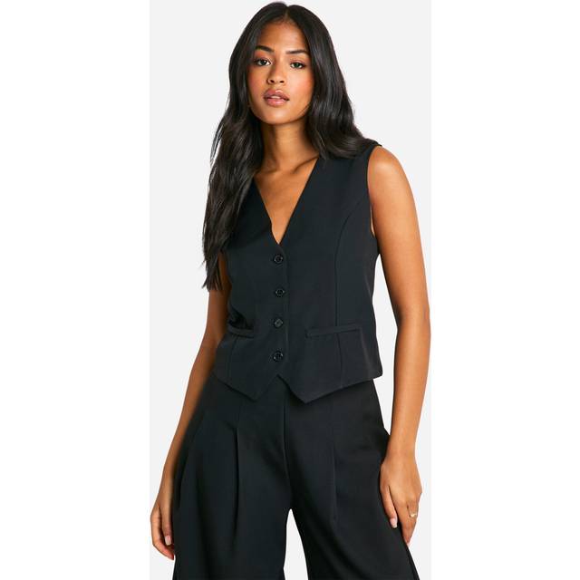 Womens Tall Tailored Waistcoat - Black - 18