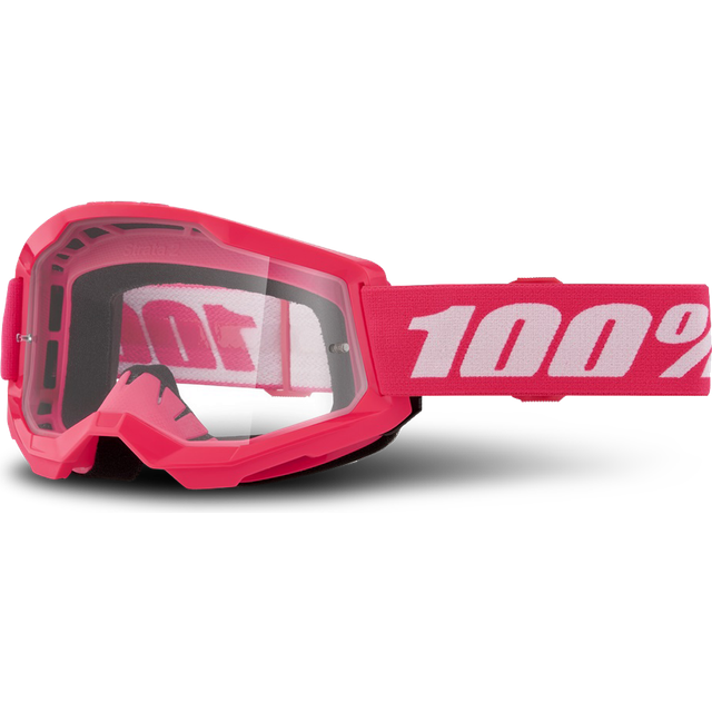 100% Strata 2 MX Goggles Pink-Clear