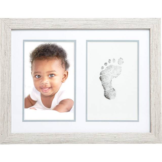 Kate & Milo Rustic Baby Footprint Photo Frame and Ink Kit  Woodland Nursery D?cor  Rustic Picture Frames