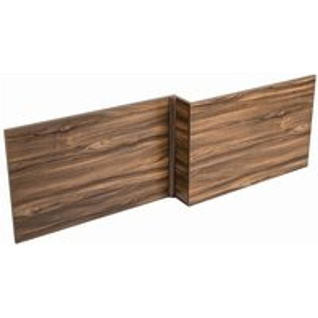 Aquariss - Walnut Effect Wood Bath Panel 1700mm l Shape Front Panel