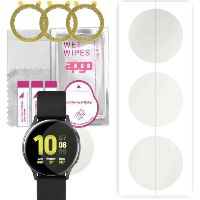 3x apgo MATTE Hydrogel Screen Protector for Samsung Galaxy Watch Active 2 40mm, Hydrogel Film, with positioning layer easy installation