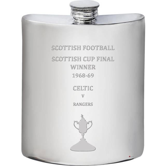 Glasgow CELTIC FC 1968-69 Scottish Cup Final Winner 6oz Pewter Hip Flask Football Memorabilia Mens Birthday Personalised Gifts Whisky Accessories