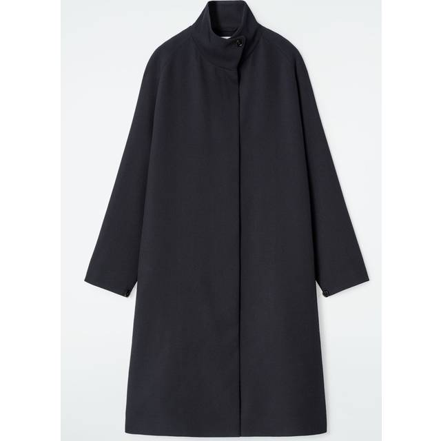 Trapeze Wool-Blend Coat - Navy - 42