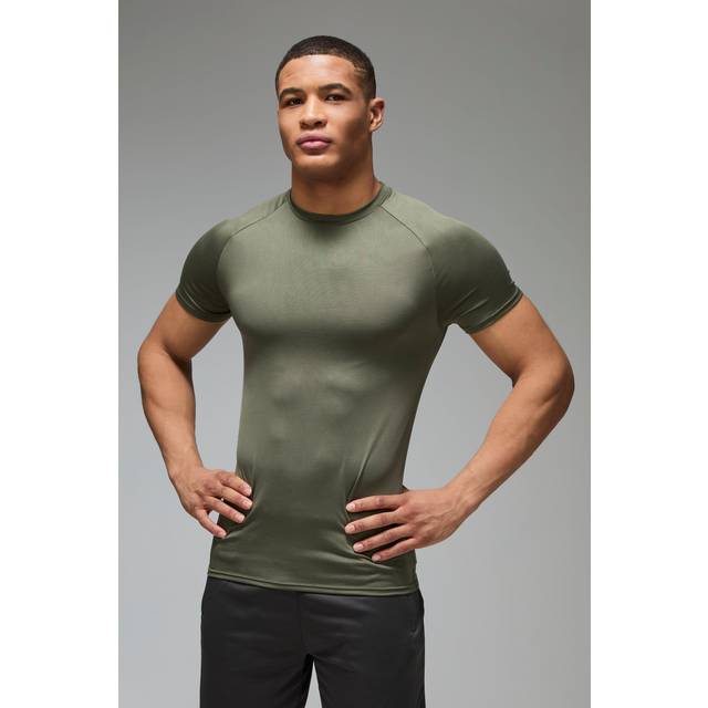 Man Active Lightweight Essentials Gym Muscle Fit Raglan T-shirt - Green - L