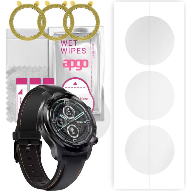3x apgo Hydrogel Skärmskydd för Mobvoi TicWatch Pro 3 GPS, Hydrogel Film, med positioneringslager enkel installation