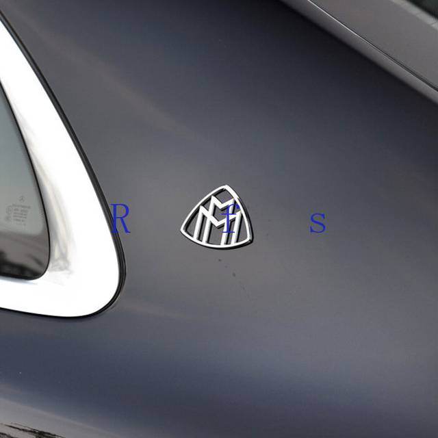 (1pcs door silver) 3D For Maybach Side Emblem ABS Car Logo Sticker Rear Bumper Tail Door