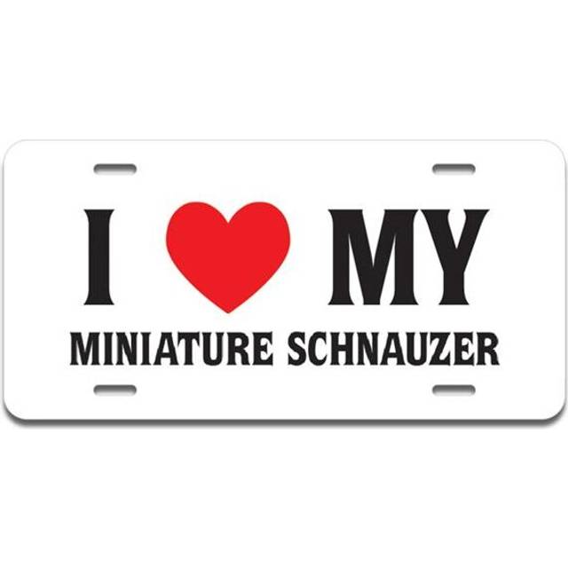 SignMission A-LP-02-151 I Love My Miniature Schnauzer Aluminum License Plate