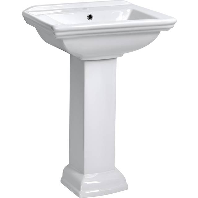 Tvättställ Mayfair Vit 60 cm med Piedestal Vit Blank