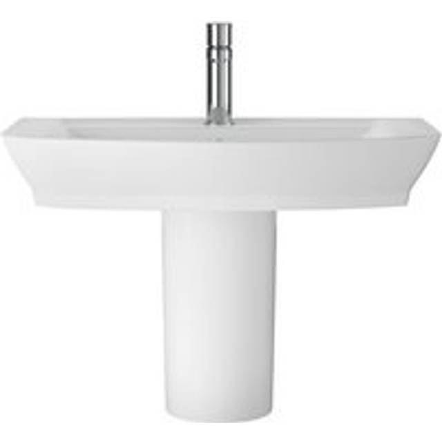 Spirit Square Ceramic Basin and Semi Pedestal, 850mm - Balterley