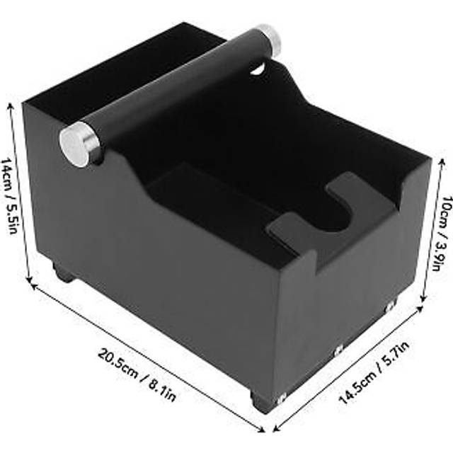 Coffee Knock Box with Stick PTFE Steel Coffee Powder Ground Tamping Station Base Container