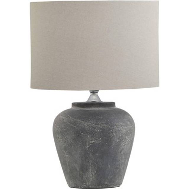 Amalfi Linen Table Lamp (UK Plug) - Grey - One Size